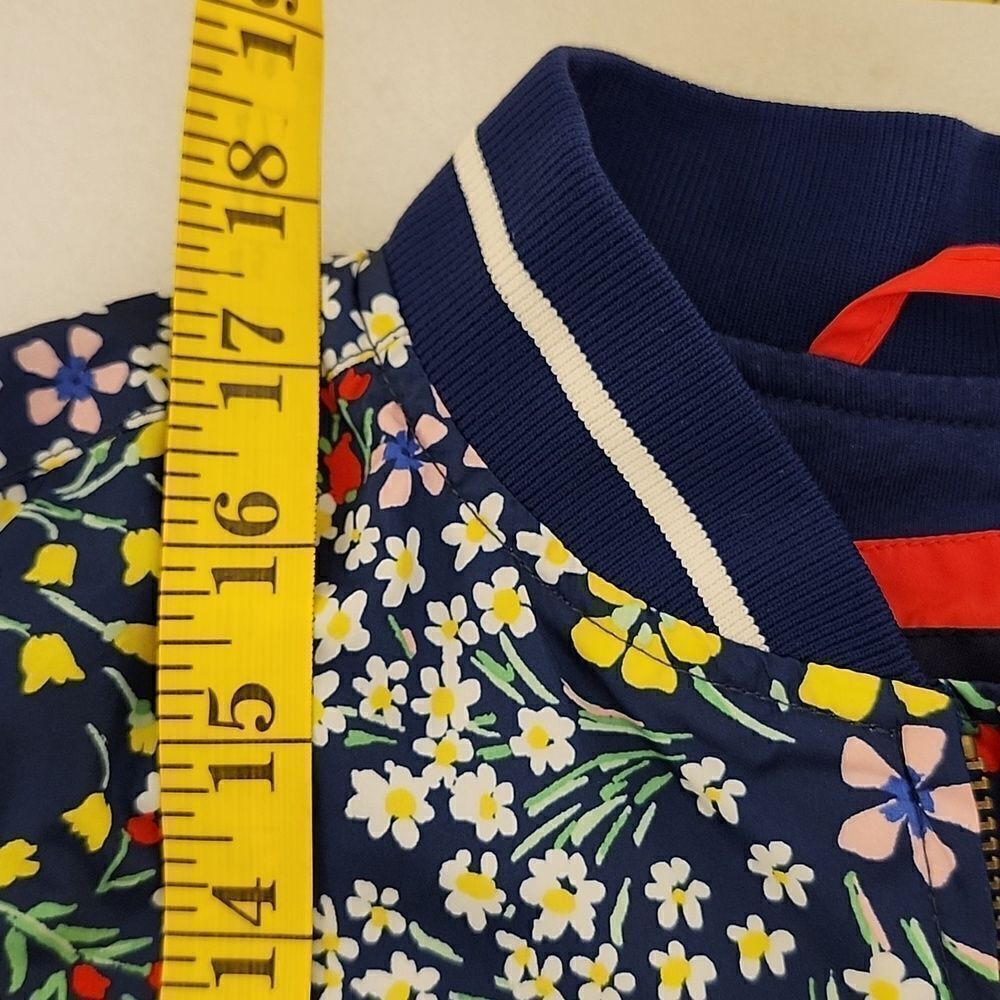 GAP KIDS Girl's Floral Bomber Jacket Smooth Weave Light-weight Medium - Picture 11 of 11